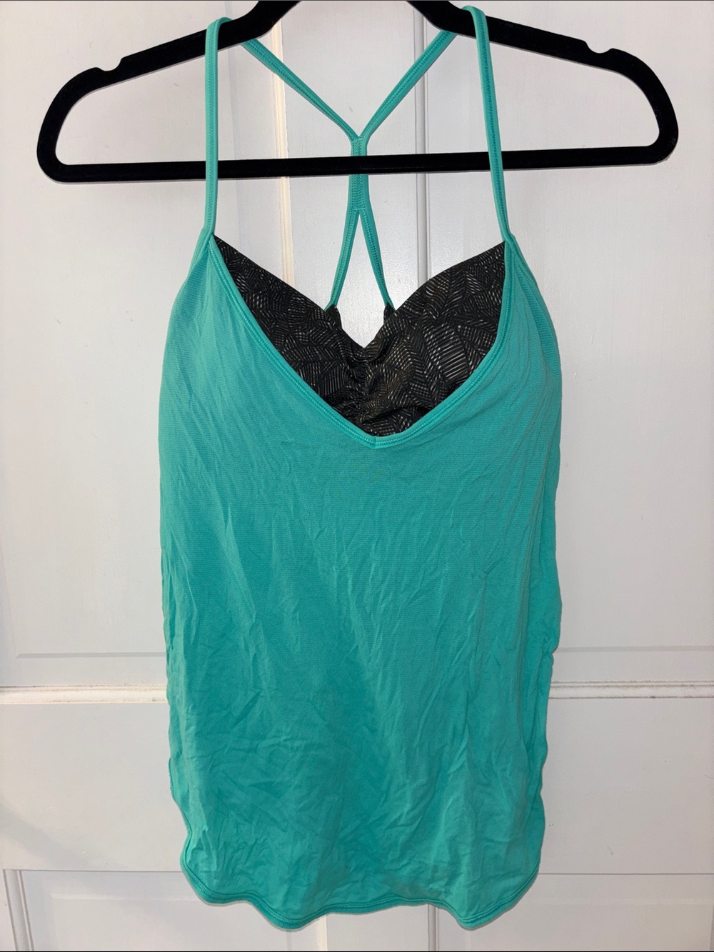 lululemon athletica Teal Camisole with Black Built-In Bra